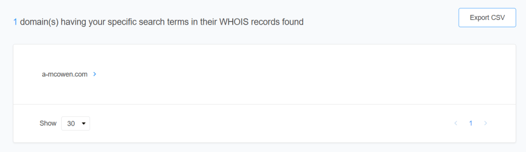 Finding other domains based on the email address in the WHOIS records of IoC domains